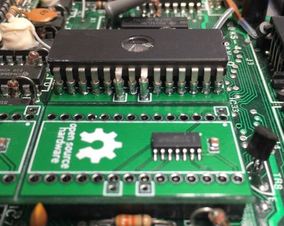 Minerva bare board, Minerva EPROM right behind it.