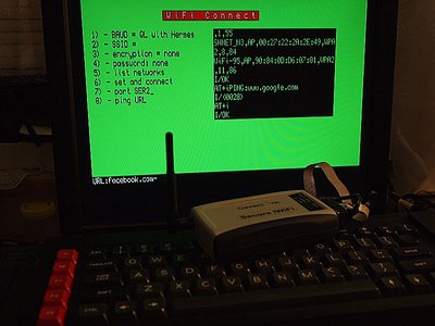 QL, ConnectOne iWiFi module, listed networks and ping to Google (28 ms)