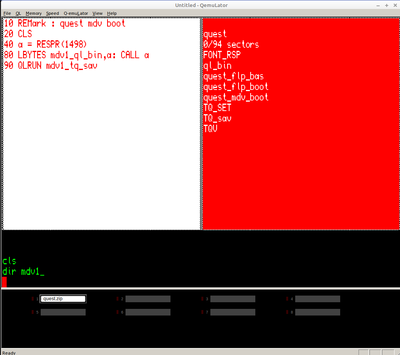 Quest.zip attached in Q-emulator MDV1 slot