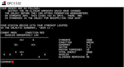 The game screen dump