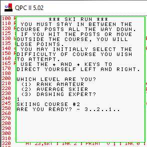 Ski Run instructions