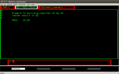 Qemulator running ADDR Assembler