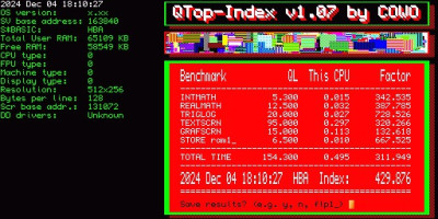 Q-Top Index for SMSQmulator on  Raspberry PI 5
