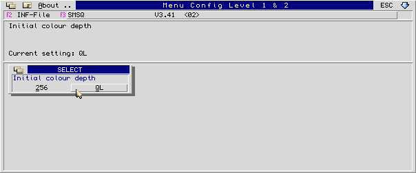 Colour depth configuration