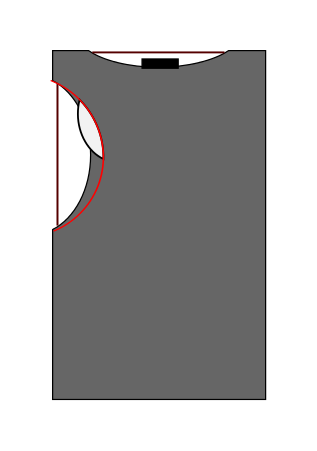 Cut out with a knife