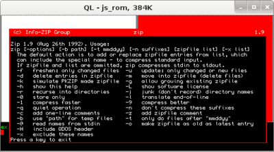 InfoZIP ZIP v1.9 1992